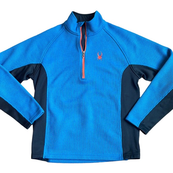 Spyder Men’s Outbound Quarter Zip Pullover Blue and Black Sweater—Men’s Size S - Picture 1 of 11